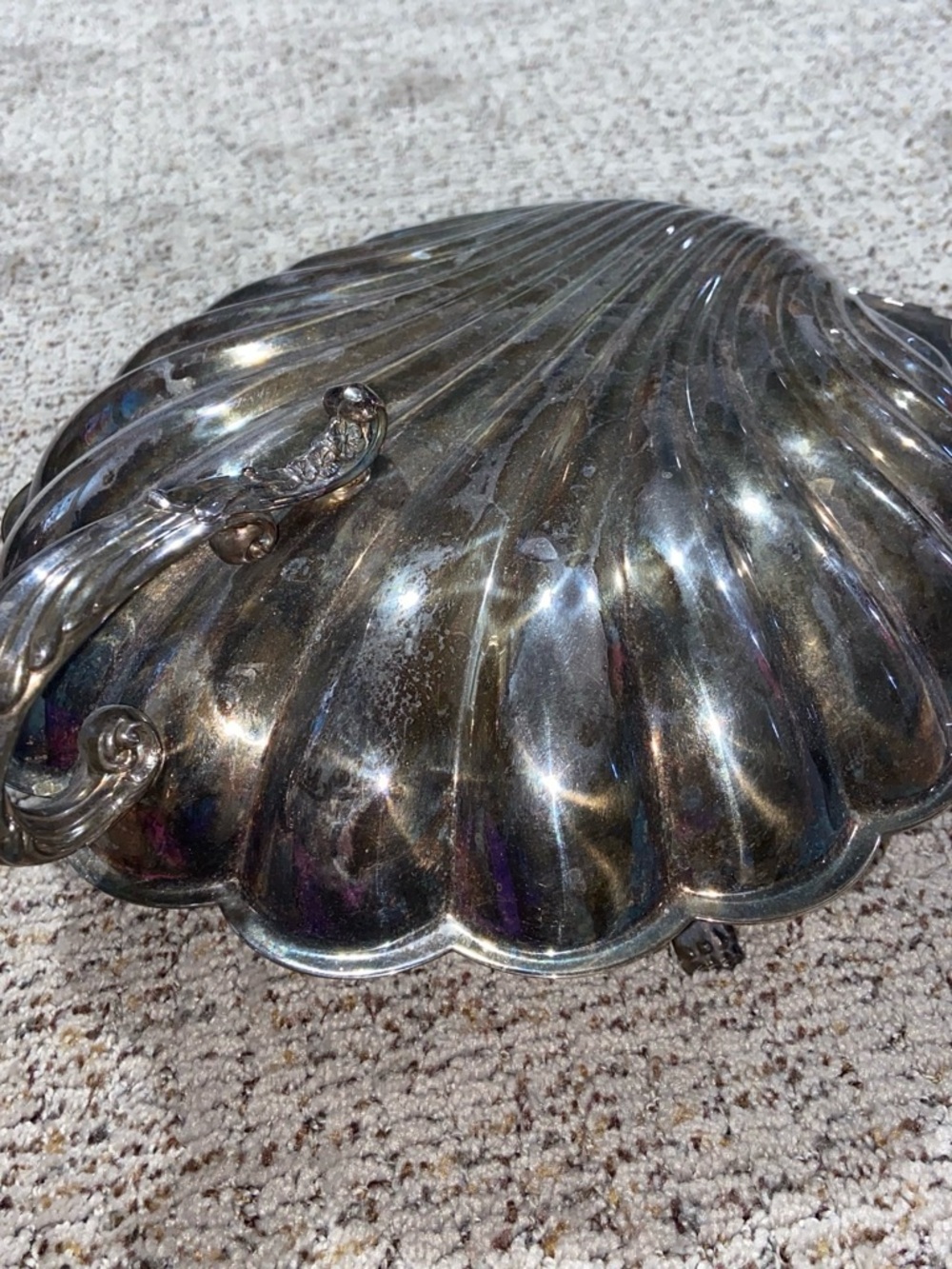 Vintage Shell-Shaped Silver Serving Dish